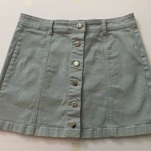 Forever 21 A-Line Denim Blue Mini Skirt - Size 29